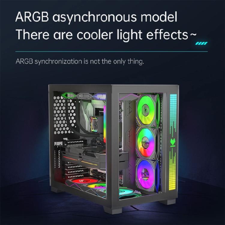 12x12cm Universal Computer Fan Addressable ARGB Asynchronous Light Support Silents PWM Technology Mirror Finish