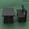 1 Pcs Miniature Black Table And Chair Furniture Model Scene Decoration Props House Accessories