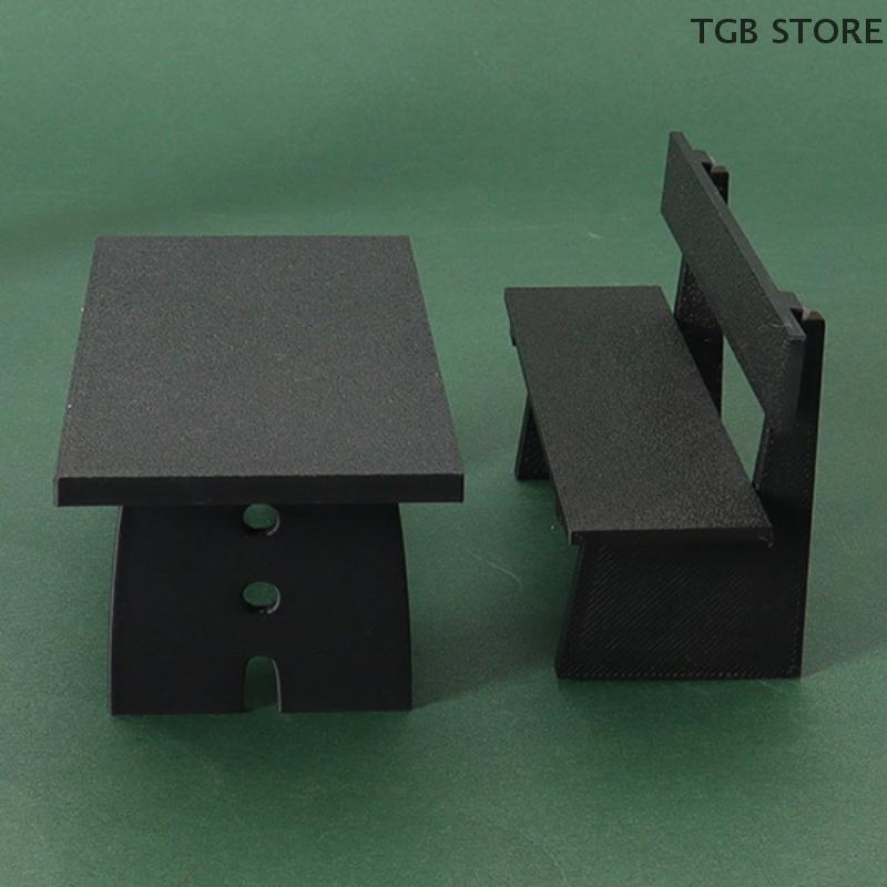 1 Pcs Miniature Black Table And Chair Furniture Model Scene Decoration Props House Accessories
