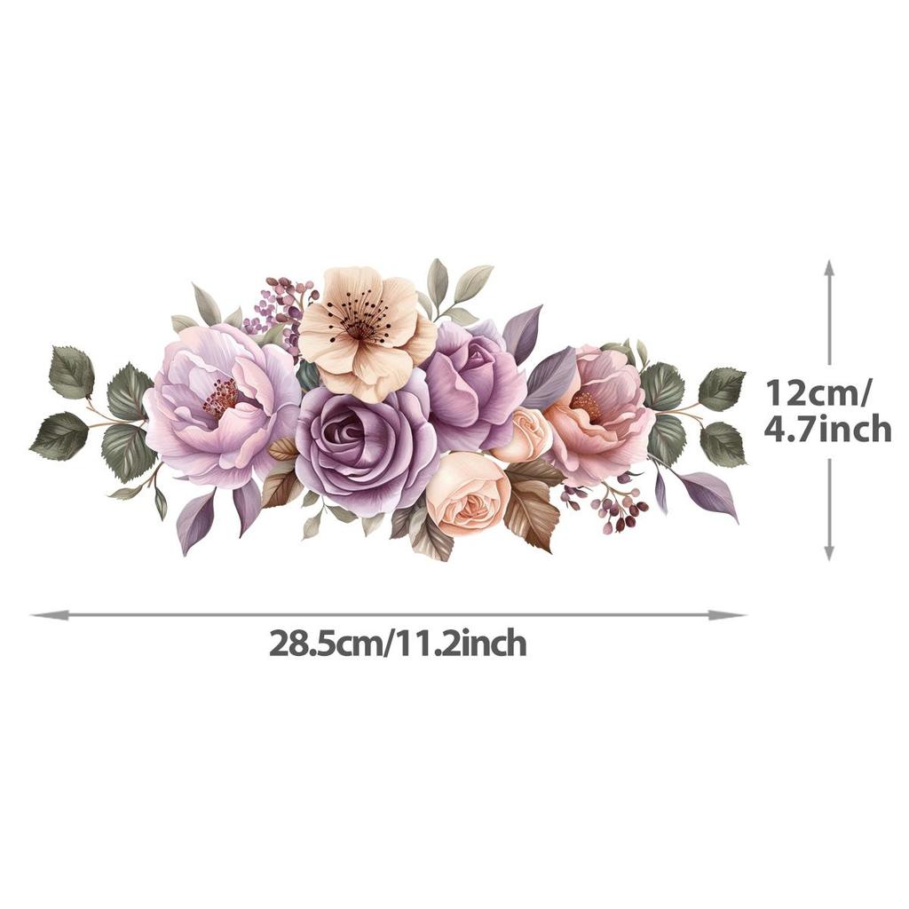 Large Flowers 28.5cm Wide, Easy To Print Iron-On Transfers, Towels, Clothing Stickers, DIY, Sweatshirts, T-Shirts, Heat-Adhesive Decals
