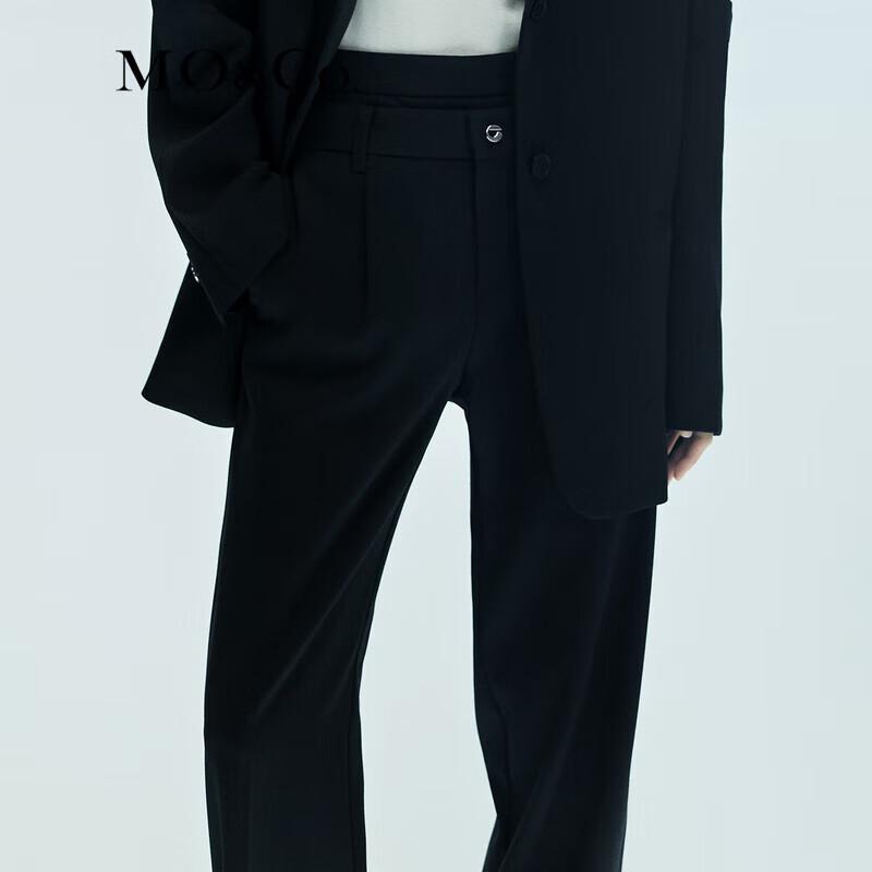 MO&Co. Deconstructed Double Waist High-Waist Worsted Trousers