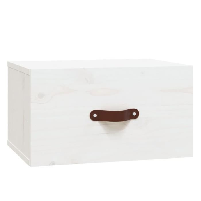 820988 vidaXL Table de chevet murale Blanc 40x29,5x22 cm