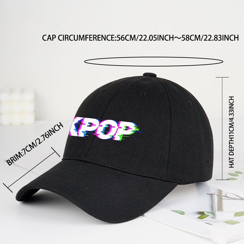 Vitality Kpop Printed Soft-Top Baseball Cap Soft, Comfortable, Lightweight, Breathable, Adjustable Trendy, Colorful, Fashionable
