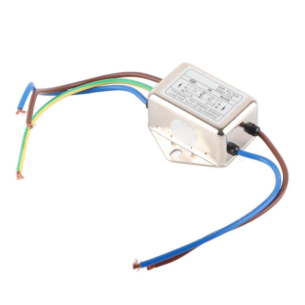 Güç Hattı EMI Filtresi Evrensel Tek Fazlı Güç Kablosu Filtresi Endüstriyel için Gürültü Bastırıcı