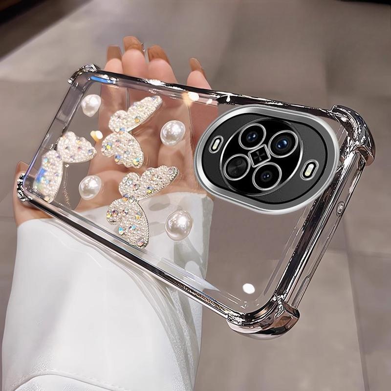 

3D Перламутровая Бабочка Ударопрочный Силиконовый Чехол с Покрытием для Huawei Nova 14 Ultra 13 12 11 10 9 8 7 SE Pro Прозрачная Задняя Крышка HUAWEI nova 10