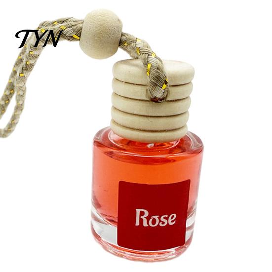 Hanging Essential Oil Bottle for Closet Car Aromatherapy, Glass with Volatile Wooden Stopper Diffuser, Portable Interior Accessories Air Freshener