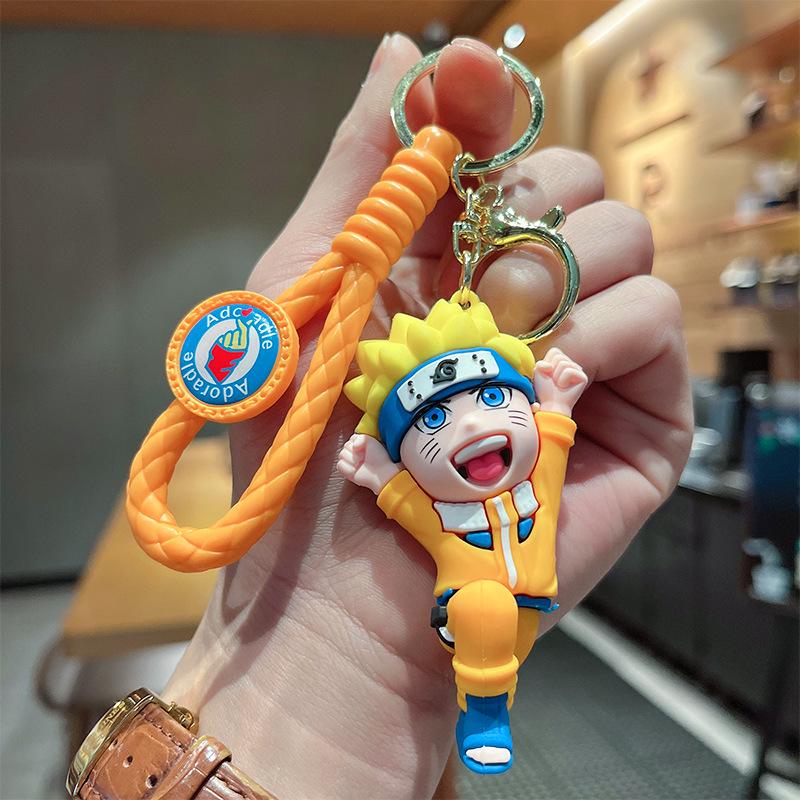 3D Cartoon Naruto, Kakashi, and Sasuke Keychain Pendant