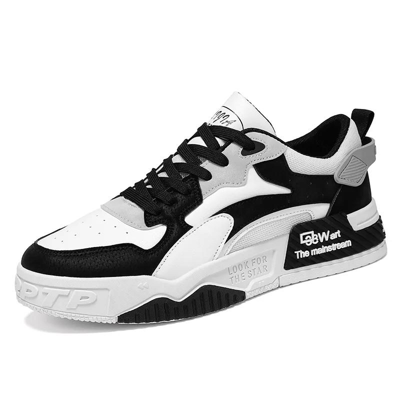 Seller New Autumn Men's Sneakers Men's Comfortable Platform Shoes Trend Lace-up Vulcanized Shoes White Casual Sneakers