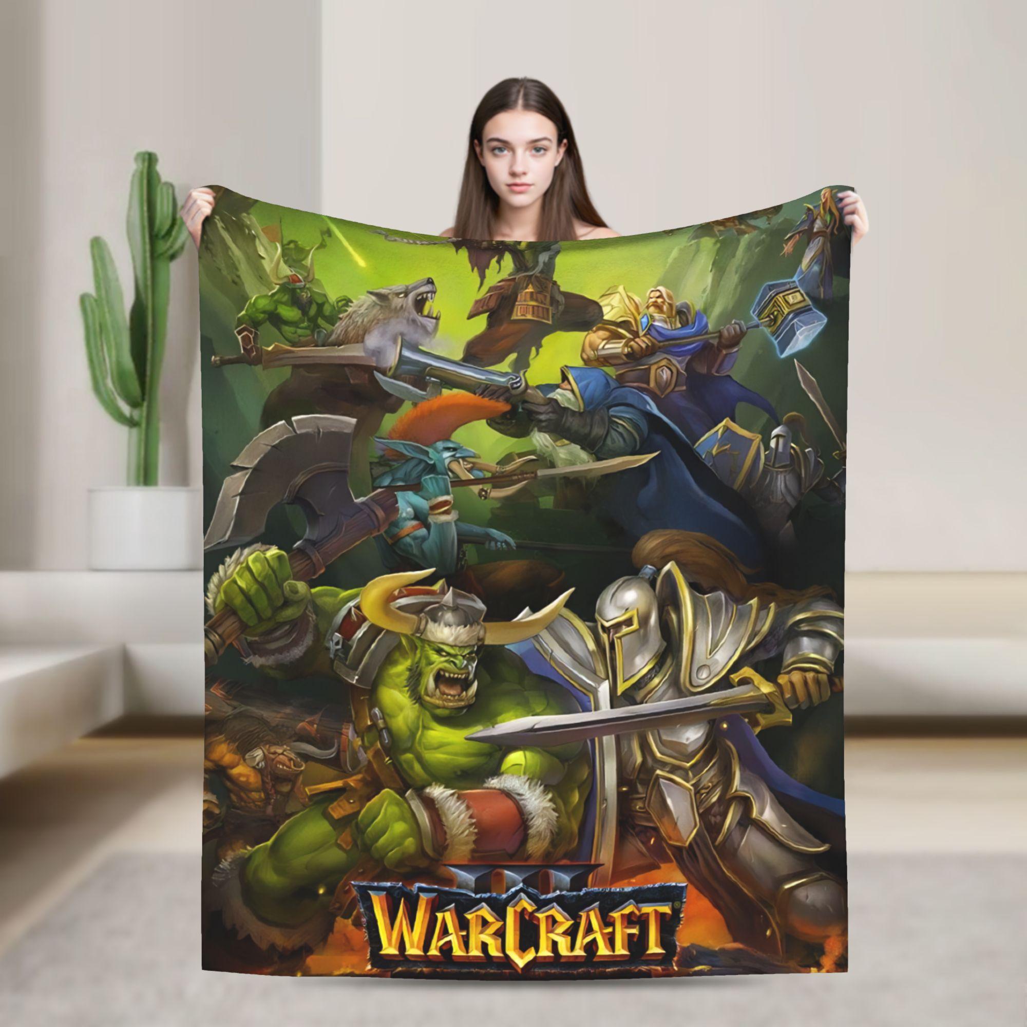 

World of Warcraft Game Flannel Blankets Super Warm Throw Blanket for Outdoor Travel Office Aesthetic Bedspread Sofa Bed Cover 130x150cm