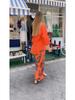 2024 Fashion Women's Cotton Linen Two-Piece Set: Loose Long Sleeve Top & Casual Print Pants