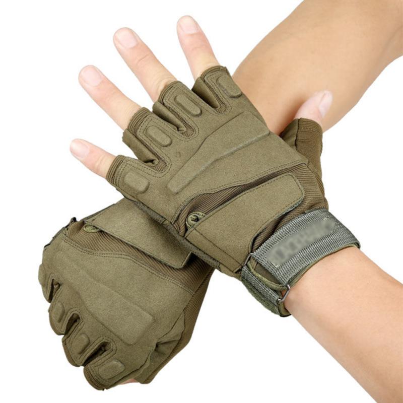 Men Half Finger Gloves Microfiber Sport Gloves For Outdoor Riding Fishing Hiking Training Skiing