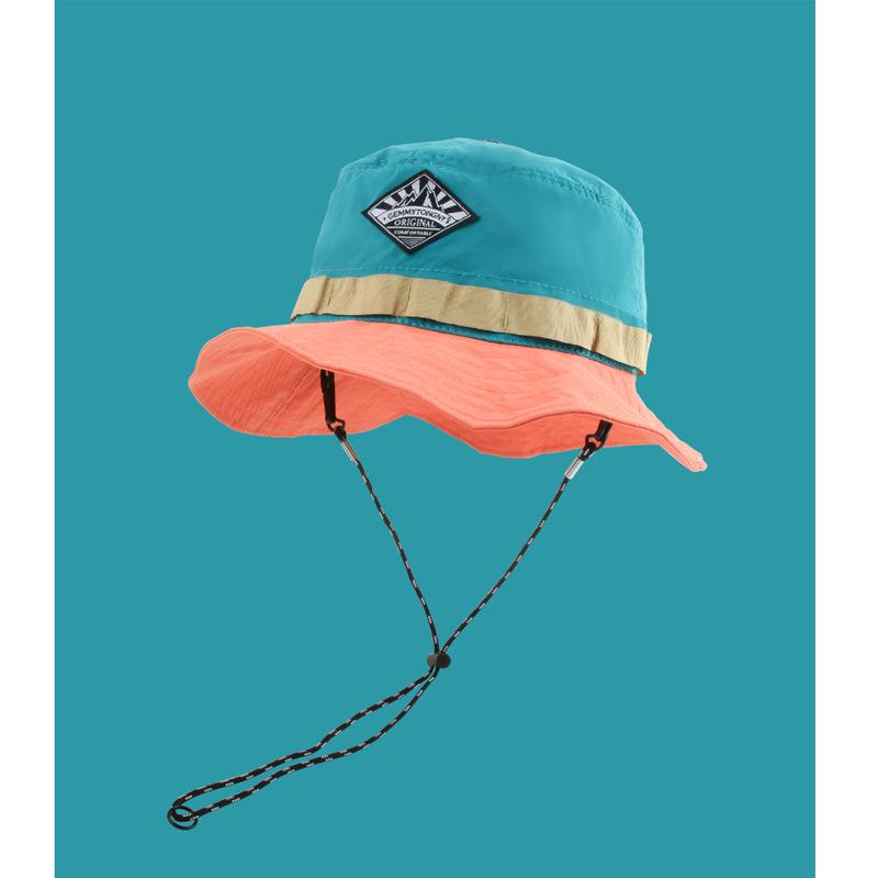 Women's Japanese Style Quick-Dry Color Block Bucket Hat - Sun Protection for Outdoor and Vacation