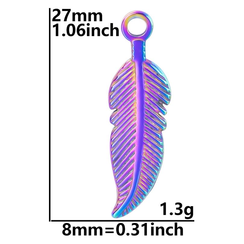 Never Fade Rainbow Plant Charms For Jewelry Making Supplies 5pcs Flower Charm Pendant Stainless Steel Materials To Make Keychain