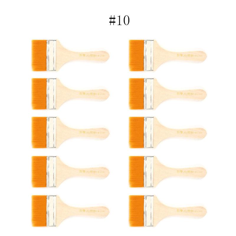5/10/12pcs/Set Memory Nylon Paint Brushes for Acrylic/Oil/Watercolor Drawing Wooden Synthetic Bristles Easy To Clean BBQ Brush