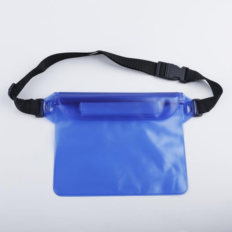 PVC Waterproof Phone Pouch Swimming Beach Rafting Outdoor Sports - Frosted Transparent Triple-Layer Waist Pack