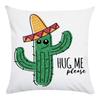 Fashion Home Decoration Hand Drawn Cartoon Cactus Print Super Soft Pillow Cover Office Seat Cushion Cover