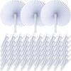 12 Pcs White Peach Shape Round Paper Fans for Kids Birthday Wedding Party Guest Gifts Souvenirs Bridesmaid Gifts Home Decor