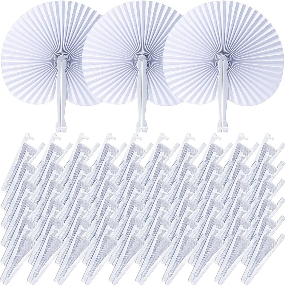 12 Pcs White Peach Shape Round Paper Fans for Kids Birthday Wedding Party Guest Gifts Souvenirs Bridesmaid Gifts Home Decor