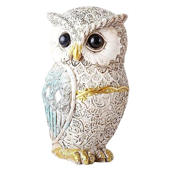 Owl Statue Realistic Look Animal Themed Ornament Owl Collectible Figurine