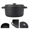 Cast Iron Pot Dual Loop Handle 24cm Uncoated Dutch Oven Flat Bottom for Soup Stew
