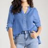 Women's Casual Fashion Solid Color Button V-Neck Long Sleeved Shirt Top Long Sleeved Shirt Top
