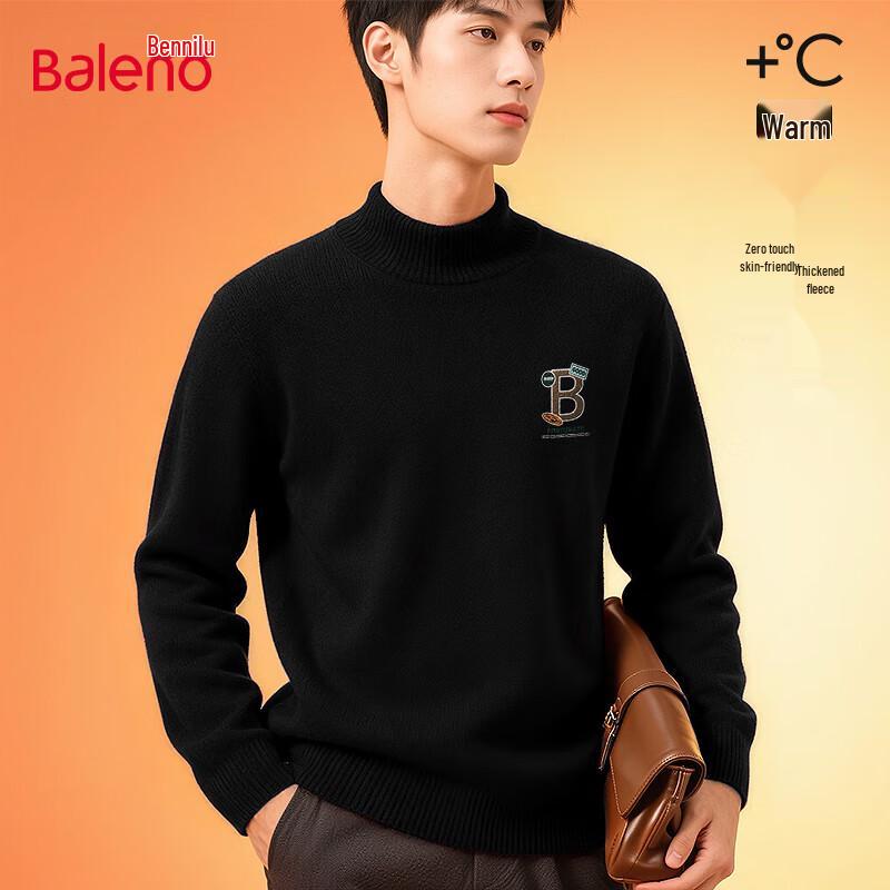 Baleno Men s Fleece-Lined Mock Neck Knit Sweater L