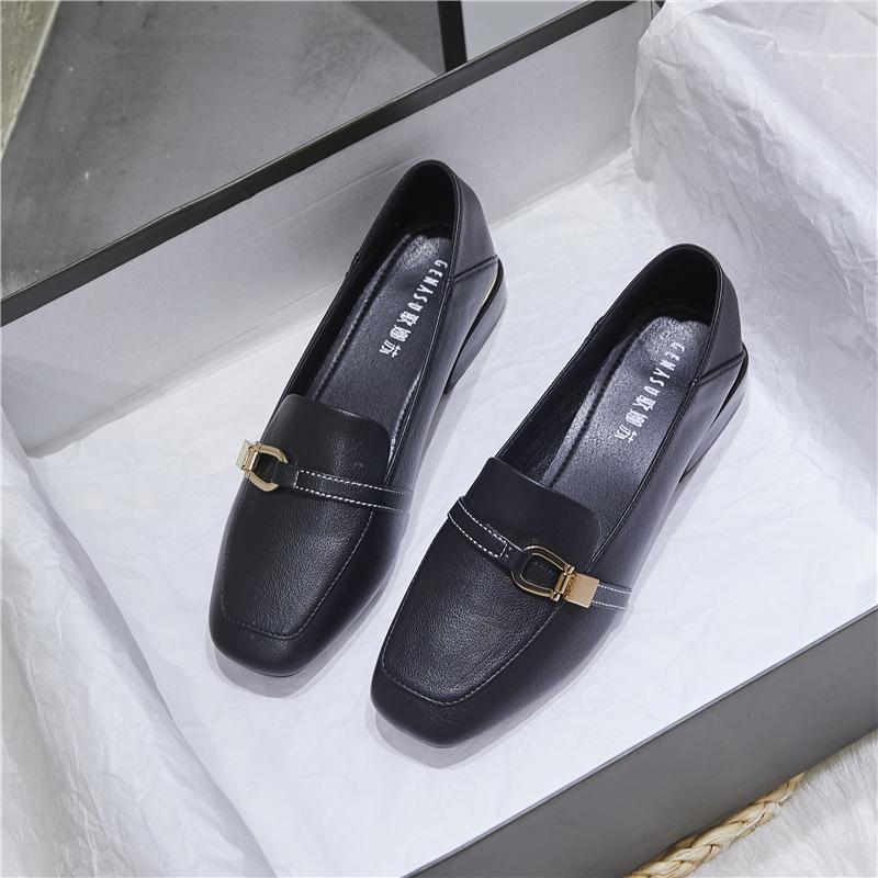 

Women S Shoes Autumn New Korean Version All -Match Thick Heel Single Shoes Square Toe Student Girl Low Heel Not Tired Feet Small Leather Shoes