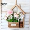 Wooden Wall Vase Planter, Creative Hanging Flower Pot Basket for Indoor Plants Mounted Planter Cafe Faux Flowers, Rustic Decor Living Room Balcony