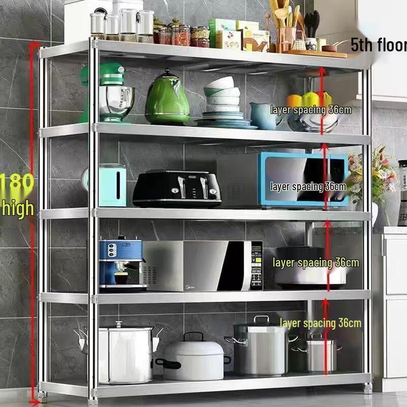 miflame 4-Tier Adjustable Stainless Steel Kitchen Shelf