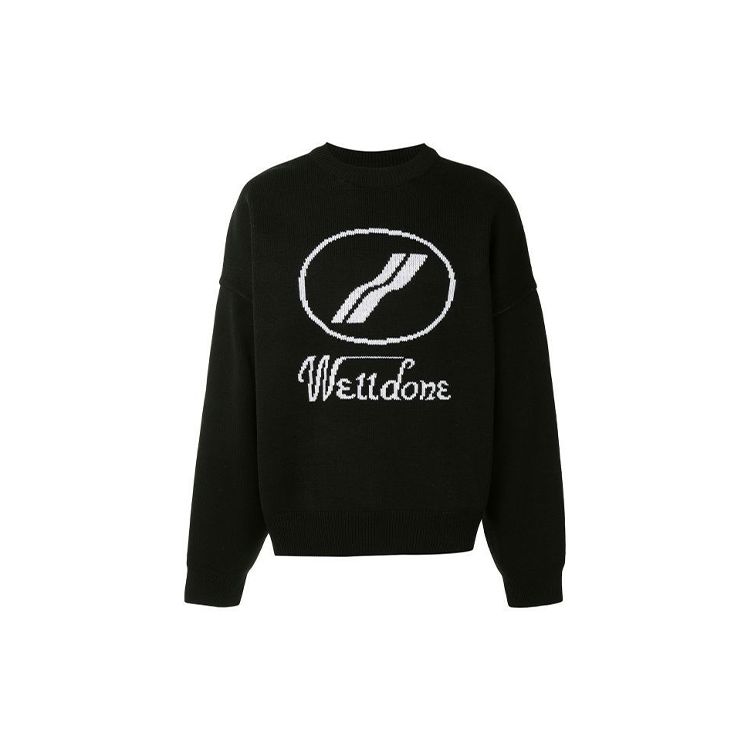 WE11DONE Jqd Series Patterned Knit Wool Sweater Unisex Sweater Black WD-KO8-20-507-U-BK