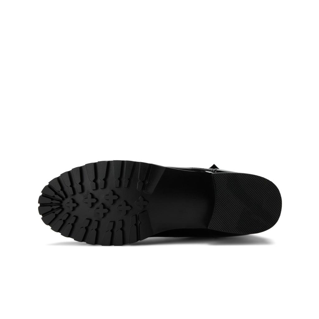 Krazing Pot Boty z hovězí kůže podzim zima silné podpatky velká velikost 45 kožené nazouvací dámské zateplené kozačky nad koleno