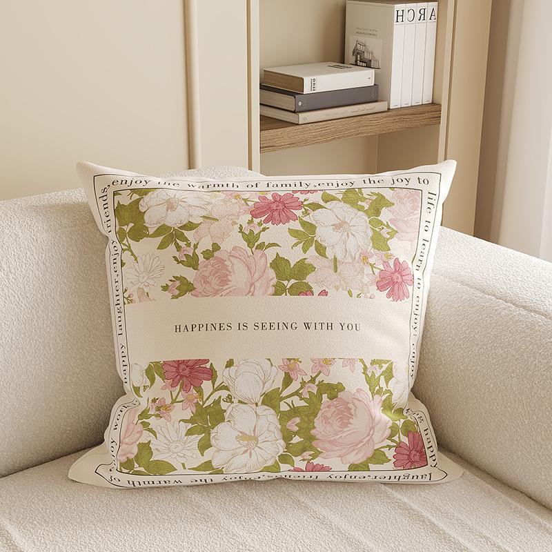 Copricuscini decorativi stile francese 45x45cm con imbottitura, Cuscini decorativi in misto lino per divano, letto, soggiorno