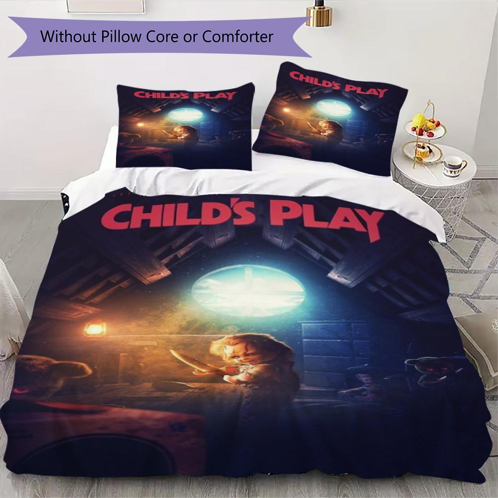 Child'S Play Horror Theme Bedding Without Core 1 Duvet Cover 2 Pillowcase Without Core Soft And Comfortable Christmas Birthday Gift