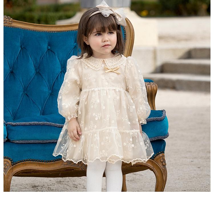 David Bella Girls' Dress Autumn Baby Princess Dress Children's Stylish Dress