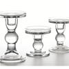 Elegant Candlestick Set Clear Glass Taper Pillar Candle Holders for Wedding Romantic Dinner Party 3pcs