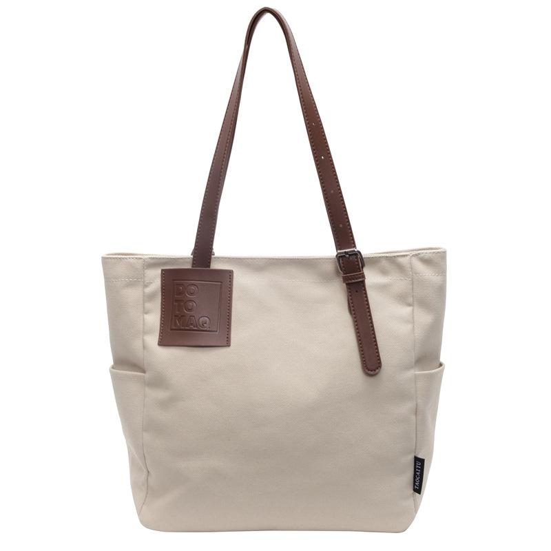 2025 Winter New Fashion Simple Tote Bag Commuter Casual Shoulder Bag Handheld Student Canvas Bag Large Capacity