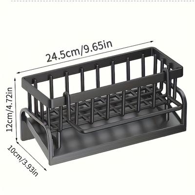1 Set Langlebiger Schwamm-Abtropfständer Geschirrbox Küchenorganisator mit Bürste Spülmittelhalter Spülbeckenarmaturen-Ablage für Zuhause Badezimmer