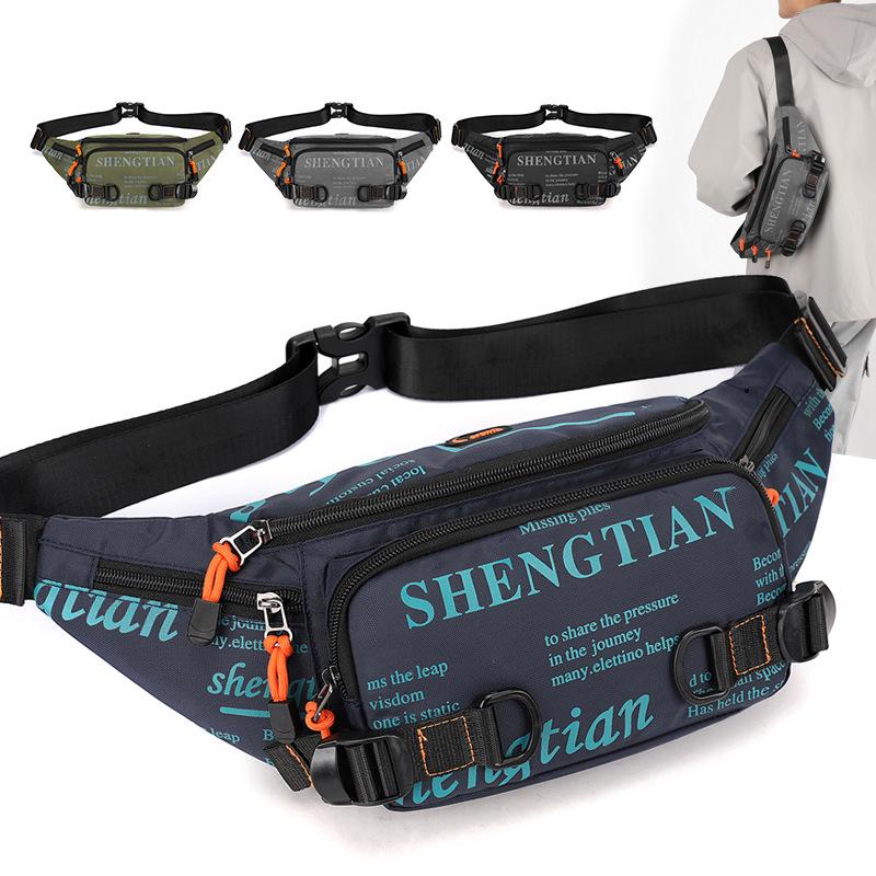 Men's and Women's Fashion Chest Bag Multifunctional Outdoor Street Leisure Shoulder Messenger Bag Nylon Joker Sports Cycling Pocket.