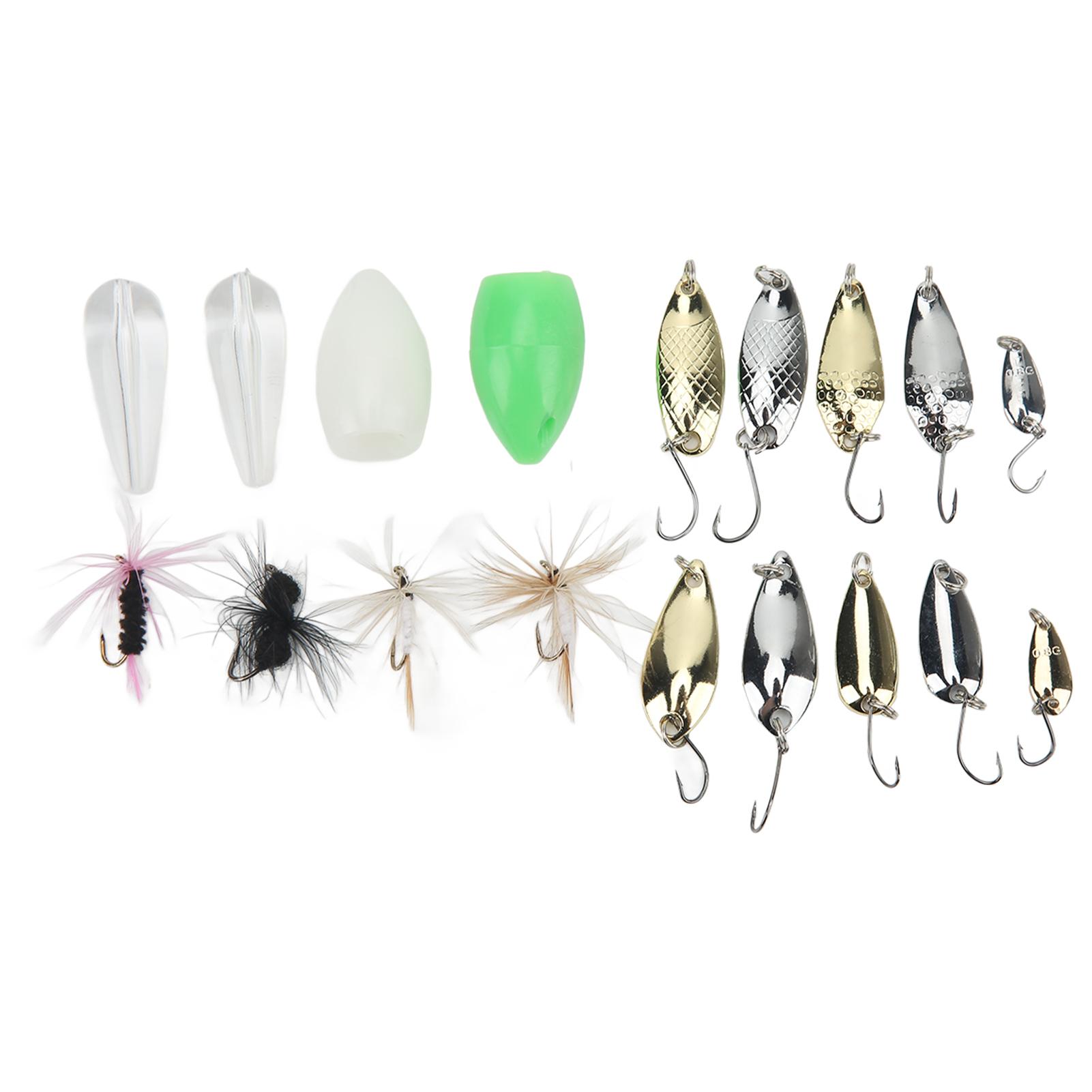 Fly Fishing Lure Kit Plastic Stainless Steel Sequins Fly Hooks Assisted Thrower Fishing Accessories