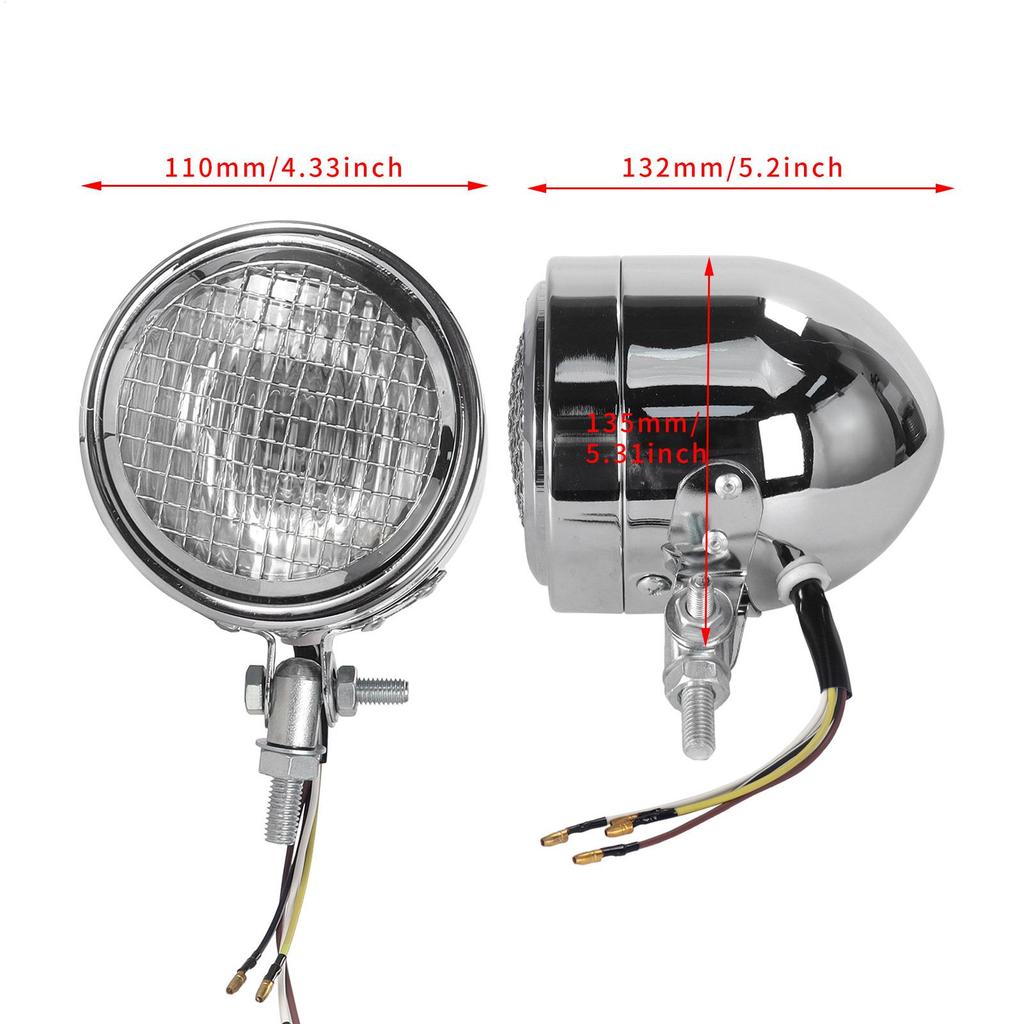 Motorcycle Headlight Assembly Dust Proof Alloy Shell Lamp Bright Motorcycle Headlamp For Bike Riding Night Driving Outdoor