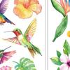 5Pcs Window Stickers Electrostatic-Adsorbed Flower and Bird Wall Home Decoration for