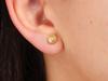 375 yellow gold diamond stud earrings 7 mm for women