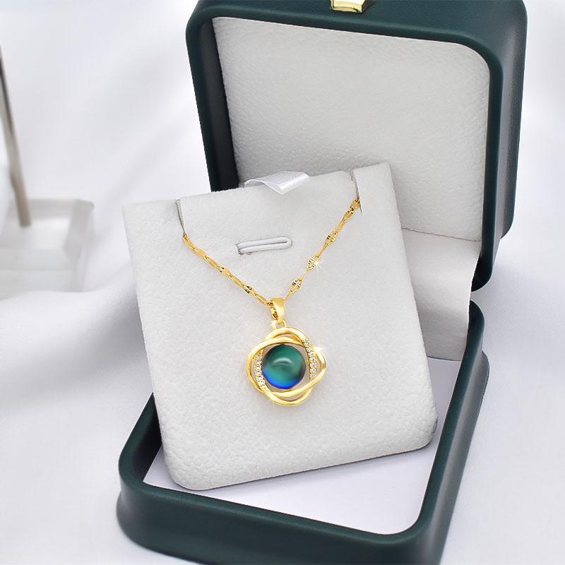Color-Changing Temperature-Sensing Four-Leaf Flower Necklace Design Light Luxury Qixi Festival Send Friends Network