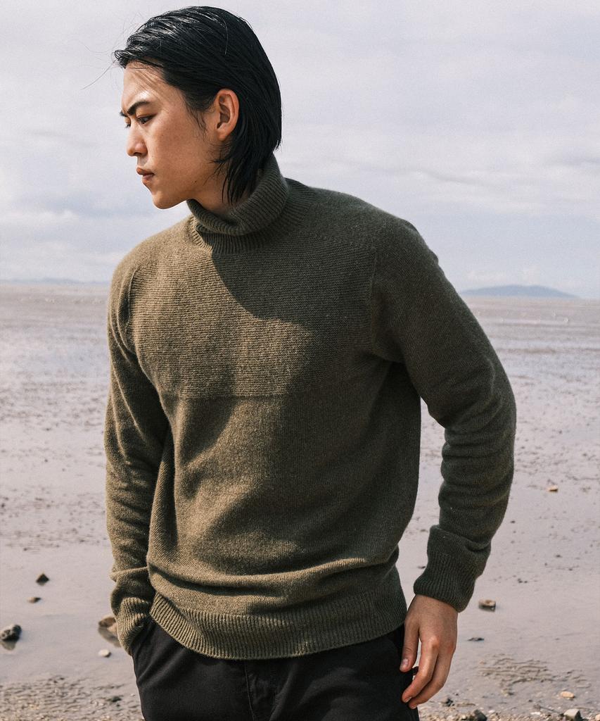 VDR Whole Garment Double Face Turtleneck [Olive]