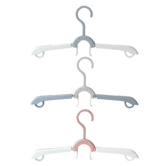 5Pcs Foldable Clothes Hangers Plastic Travel Hangers 3 Levels Telescopic Anti-Slip Clothes Hanger for Home Bedroom Cruise Ship Wardrobe