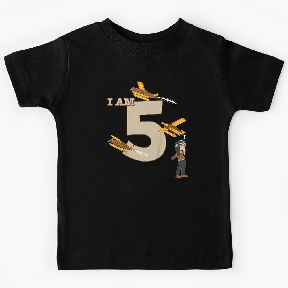 Kids 5th Birthday T-Shirt Boys Pilot Plane Gift Birthday Kids T-Shirt 170