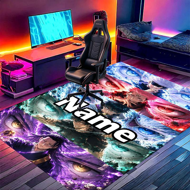 Custom Name Personalized Jujutsu Kaisen Print Carpet, Versatile Home Decor Rug, for Playroom, Apartment, Balcony, Entryway, Hallway Gift
