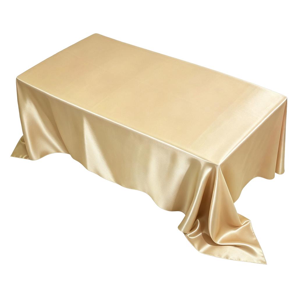 Satin Tablecloth and Table Runner, Polyester Table Cover for Wedding, Party, Christmas, Birthday, Hotel Decoration, 145305/57120