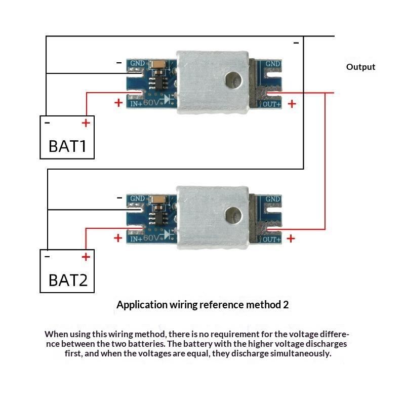 Hohe Stabilität 20A Ideale Diodenmodul DC 4-90V Rückflussverhinderung für Solar-Wind-Hybrid-Stromsystem