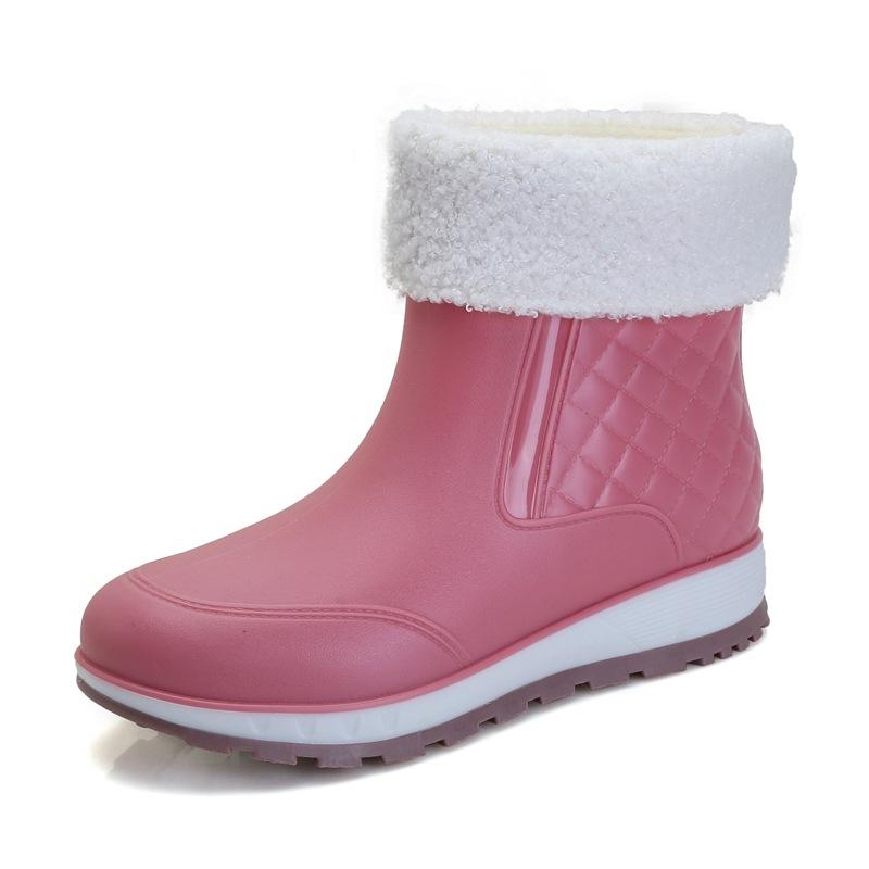 Through Season Short Rain Shoes Women's Kitchen Non-slip Catering Work Wear-resistant Rubber Shoes Women's Waterproof Fashion Outside Rain Boots